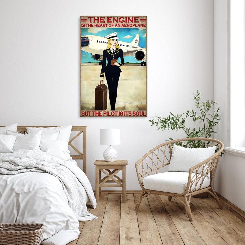 «The Pilot Is Its Soul», impression rectangulaire sur toile 1 pièce, H 36 po x l 24 po x P 1,25 po