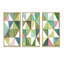 Motif géométrique mixte vert II - ensemble d'art moderne sur toile encadrée moderne et contemporain de 3-72043193-72043998