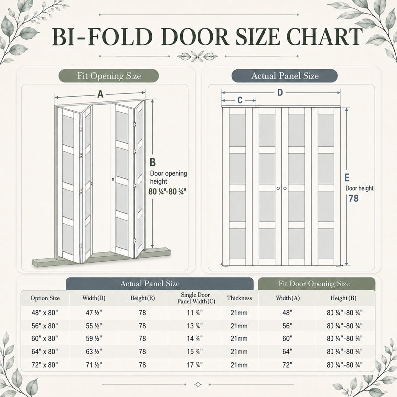 Porte pliante double 48 po x 80 po à double porte pliante en bois massif massif préfini avec quincaillerie 48 po x 80 po