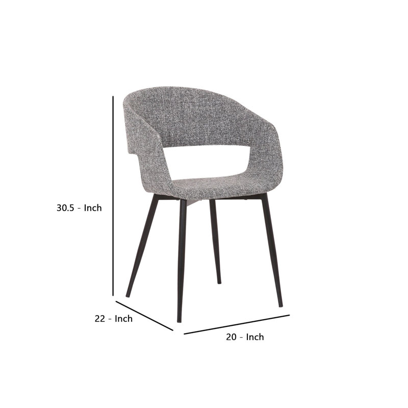 Chaise de salle à manger en tissu Punnet, Tweed gris, Doré