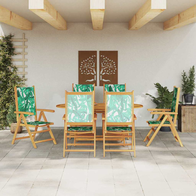6 - Person Wood Patio Dining Set with Rectangular Table