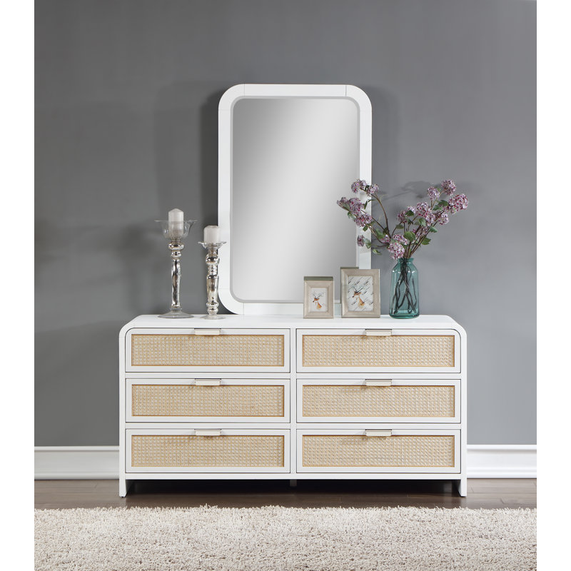 Flat Wall Mirror, White