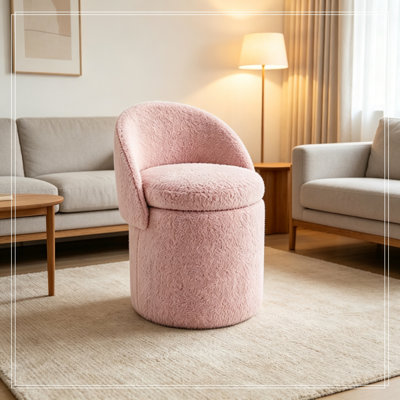 Fauteuil baril avec rangement à couvercle rabattable