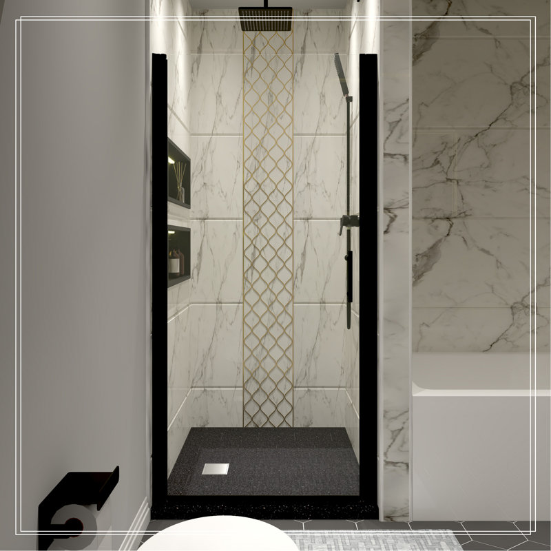 EASY CLEAN SHOWER DOORS, Matte Black