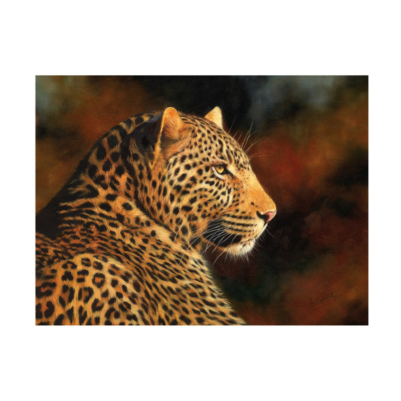 David Stribbling Leopard Looking Right Canvas Art, 14" H x 19" W
