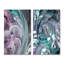 Ensemble de 2 peintures sur toile - Turquoise et mauve liquide Art IV-2120446818-2120446819