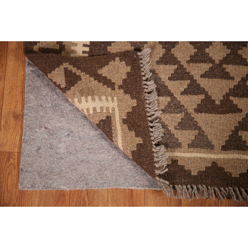 Tapis oriental brun en laine Kilim 3 x 5