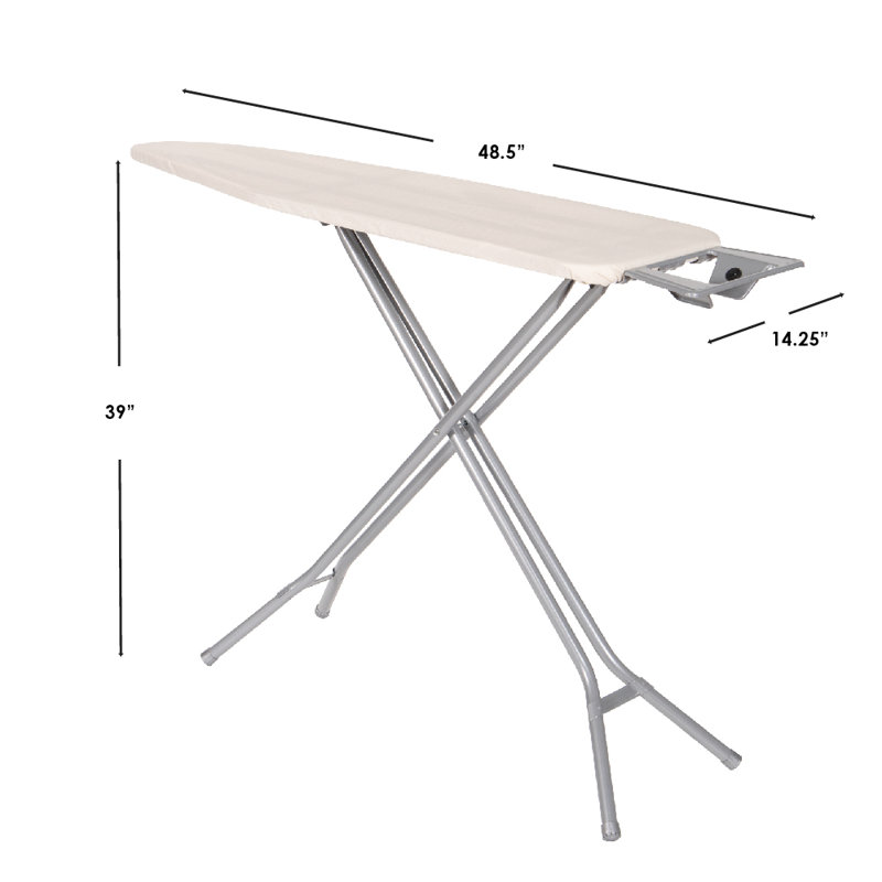 Planche à repasser à hauteur réglable à 4 pieds avec repose-pieds kaki Seymour Home Products