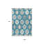 Tapis bleu sarcelle lavable 9 pi x 12 pi ivoire et ivoire Southwestern