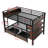 Full Size Metal Bunk Bed with Storage Shelves and USB Ports,Black-1386486200