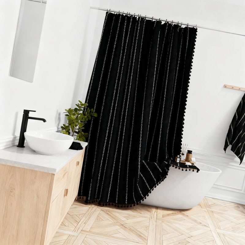 Ensemble de rideau de douche Farmhouse, Noir