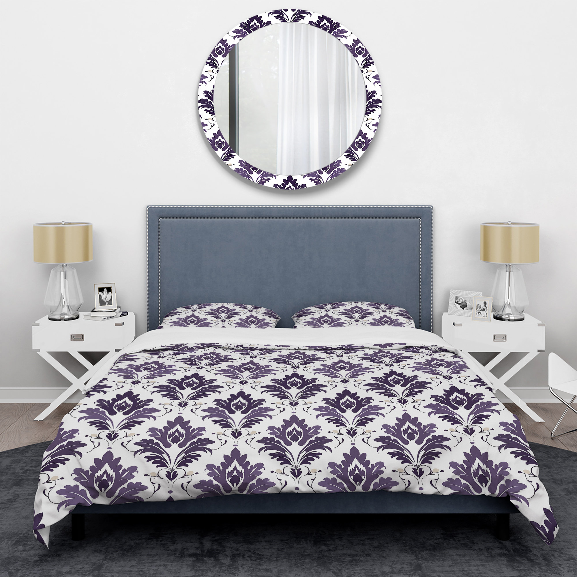 Eggplant Elegance - Modern Duvet Cover Set Design Art Size: King Duvet Cover + 2 King Shams, image size:2000x2000