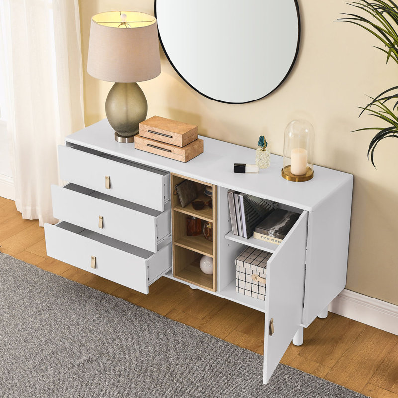 Commode décorative Asana, Blanc