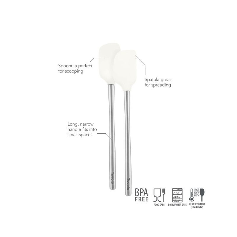 Flex-Core Mini Spatula & Spoonula Wood Handle - Apricot, White