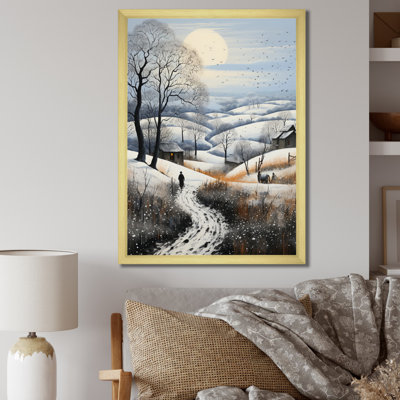 «Countryside Snowy Minimalisme Winter II», reproduction de photo sur toile