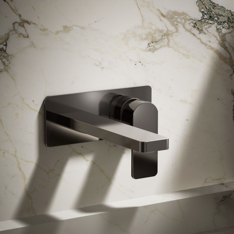Parallel Wall-Mount Single-Handle Bathroom Sink Faucet, Vibrant Titanium