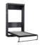 Lit simple avec armoire pliable grise, garde-robe et 3 grands tiroirs de rangement-705801614