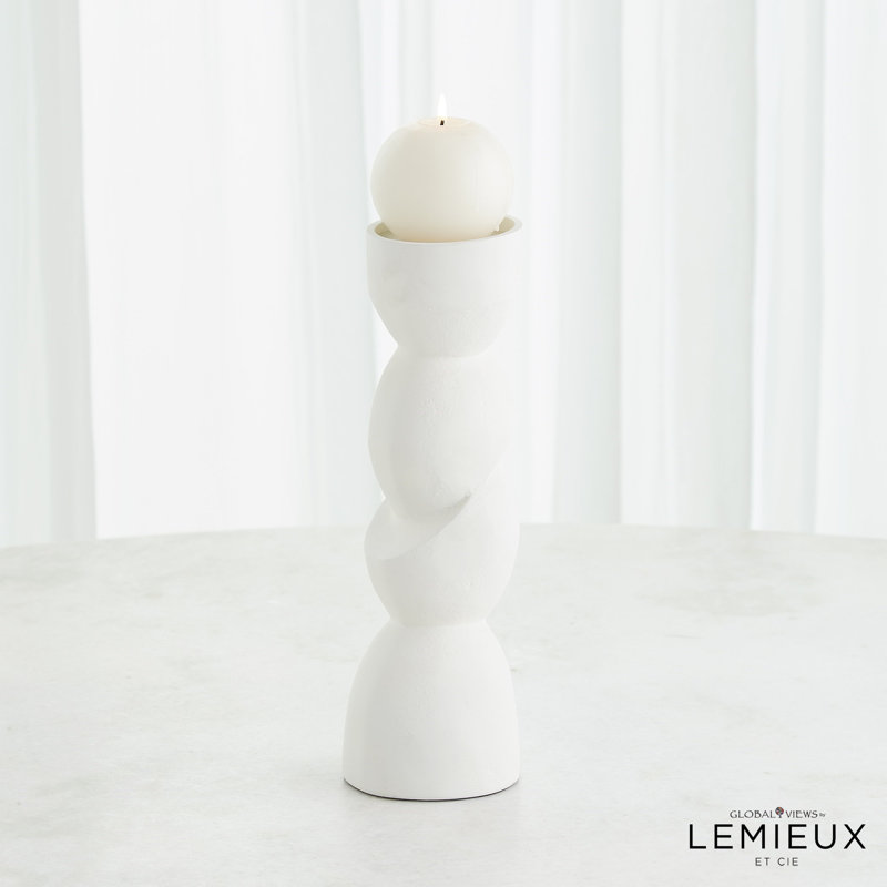 Pradier Candle Holder-White-Lg