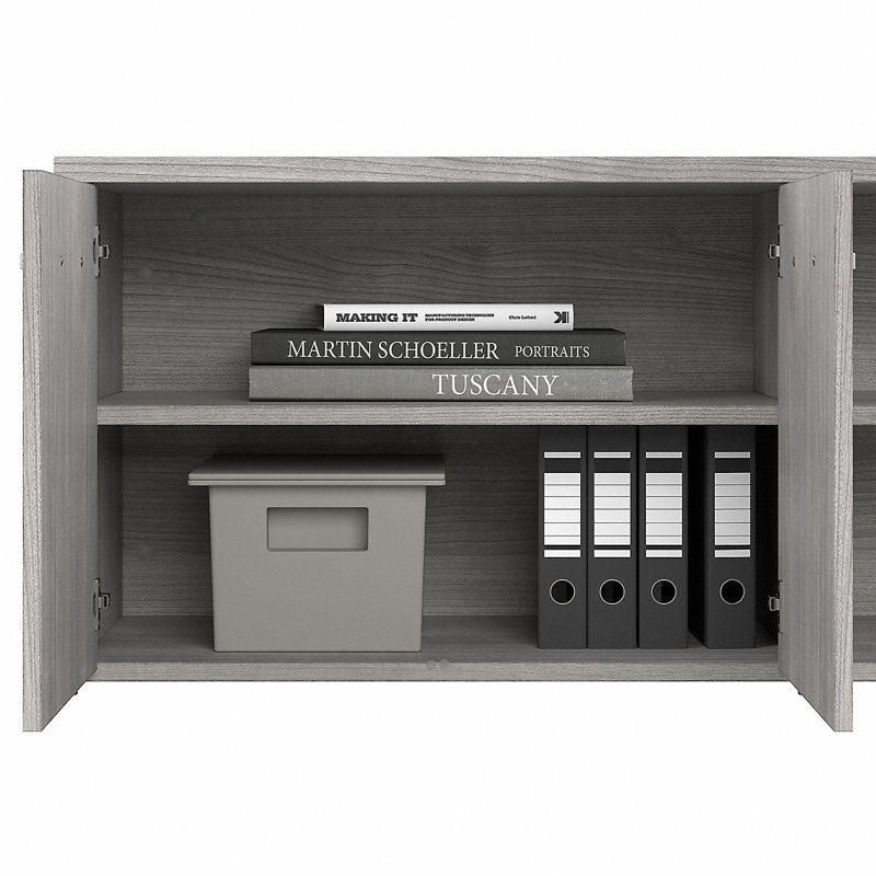 Kathren 60'' Wide 2 - Shelf Credenza, Platinum Gray