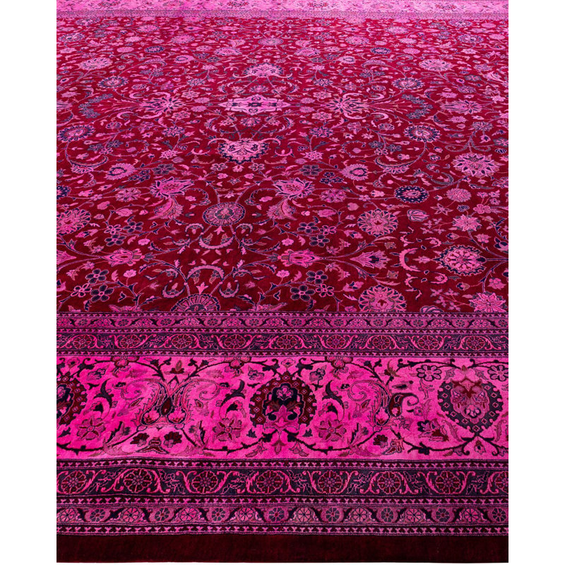 Shahab One-of-a-Kind 12' 0" X 16' 10" New Age Rectangular Wool Area Rug Pink