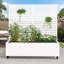 Boîte à fleurs d'extérieur individuelle en métal rectangulaire avec treillis pour plantes grimpantes-311632083-311632077