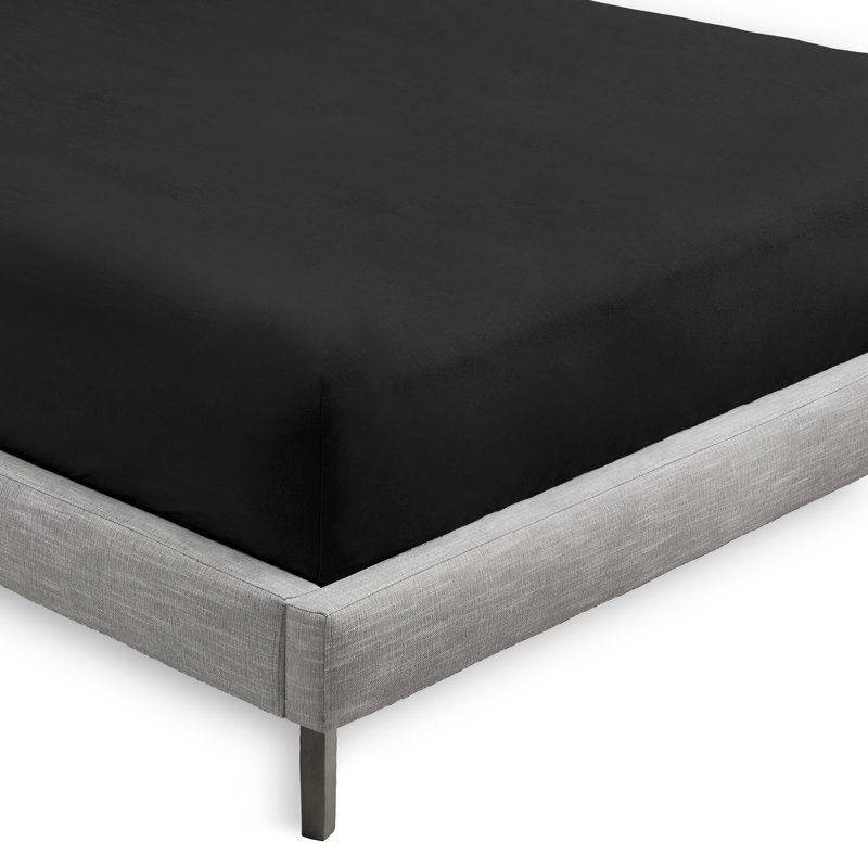 Drap-housse en microfibre de qualité supérieure ultra doux, Drap-housse de taille très grand, Noir