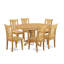 Ensemble de table de salle à manger 7 pièces composé d'une table de salle à manger ovale avec rallonge papillon et 6 chaises en bois, 42 x 60 pouces, chêne-36322892-124281010-124281011