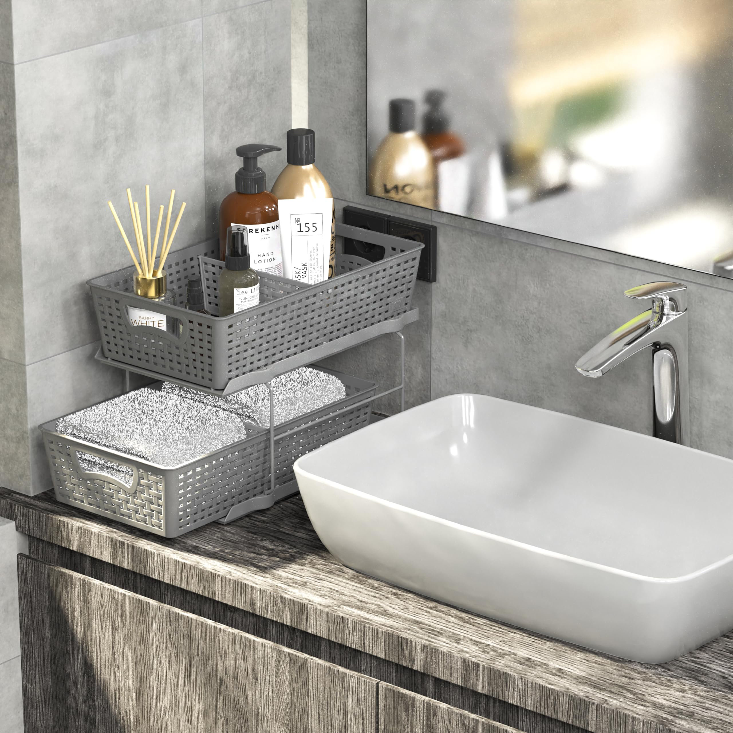 Slide Out Drawers Under-Sink Organizer (2-Pack) Slide-Out Metal