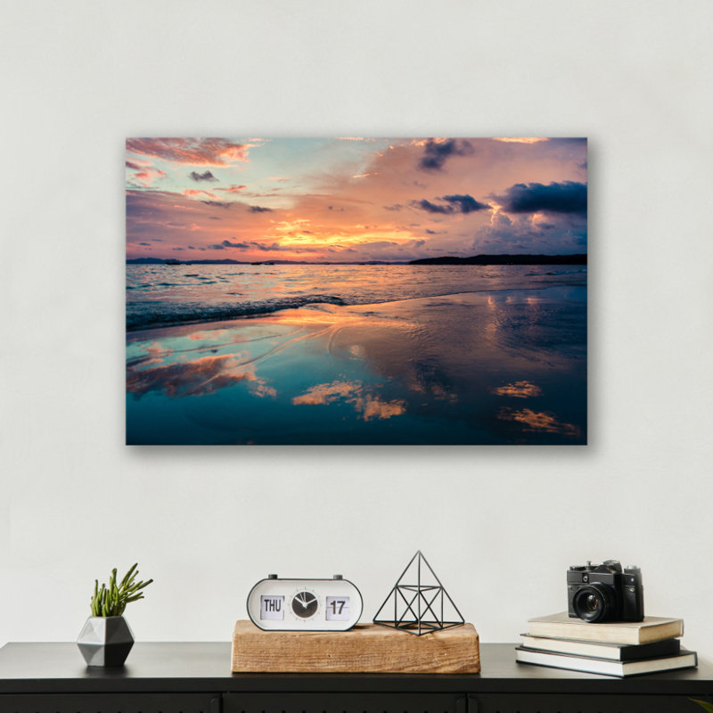 Reproduction d'art plage, paysage côtier, impression sur toile, art de bord de mer, décor de voyage panoramique, décoration de maison de plage, reproduction d'art moderne