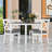 5-Piece Dining Table Set with Compact Table and 4 Upholstered Chairs for Small Spaces