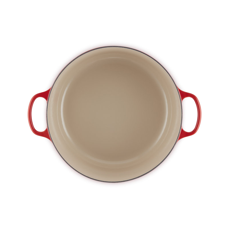 Le Creuset Signature Enameled Cast Iron Round Dutch Oven with Lid, Cerise, 4.5 quarts