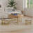 MDF Round Lift-Top Coffee Table with Storage & 3 Ottomans - Modern Space-Saving Design for Living Room-903019766