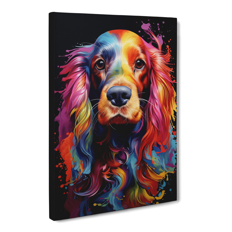 Cocker Spaniel Neo-Plasticism - Wrapped Canvas, 60cm H x 40cm W x 3cm D