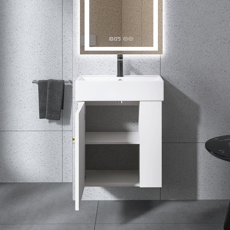 Pualani 21.6'' Single Bathroom Vanity with Ceramic Top