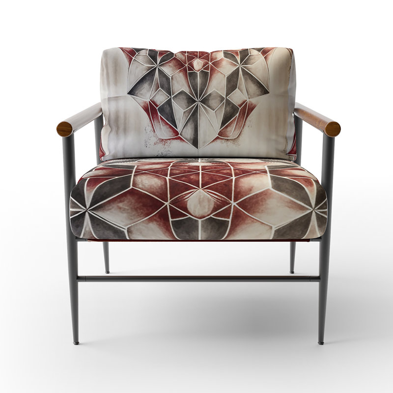 Cyress - Fauteuil rembourré à motif géométrique abstrait, Noir, noir, noir, noir