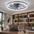 24" Modern Black Ceiling Fan with Light & APP Remote Dimmable Ice Cone Flush Mount Fandelier-357677231