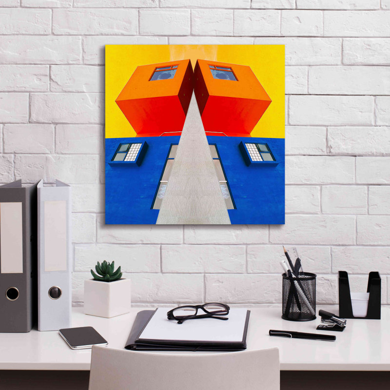 «Geo House» par Ata Alishahi, estampe numérique sur toile, 12 po x 12 po, H 18 po x l 18 po x P 0,75 po