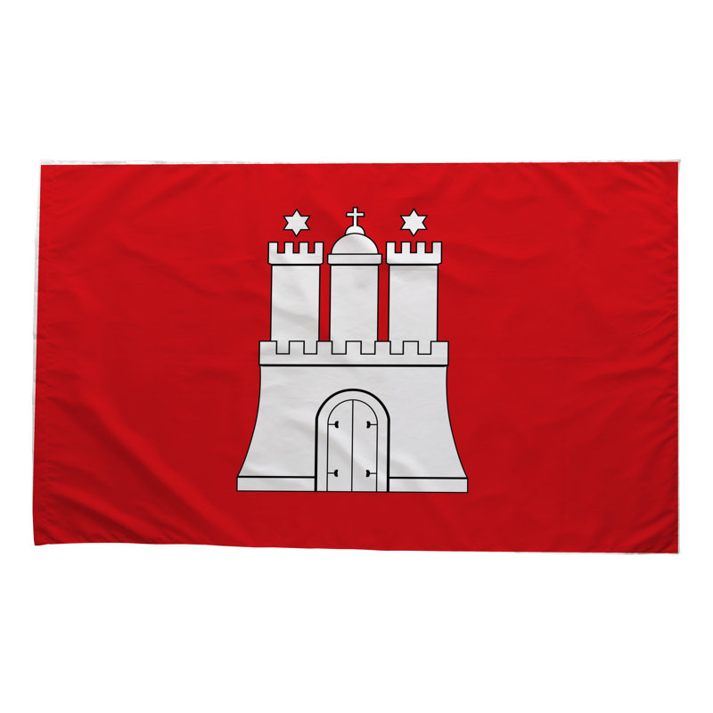 Drapeau de la ville d'Hambourg — Drapeau d'extérieur, 36" H x 60" W