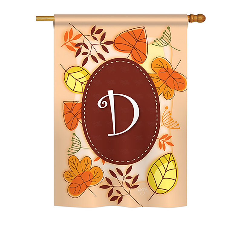 Drapeau de maison en polyester à 2 côtés digramme d’automne, H 18,5 po x l 13 po, D