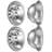 16-Inch Wheel Simulators 8 Lug Stainless Steel Front and Rear Wheel, Fit for 1992-2016 and 2018-2021 Ford E350/E450 Models, 4 Hand Holes, Mirror Polished Finish, Bolt On Hubcaps Covers, 4pcs