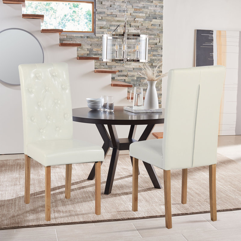 Tona 47cm H Tufted Upholstered Parsons Chair, White