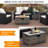 Arlmont & Co. 32"x 20" Propane Fire Pit Table Set With Side Table Tank & Cover 40,000 Btu