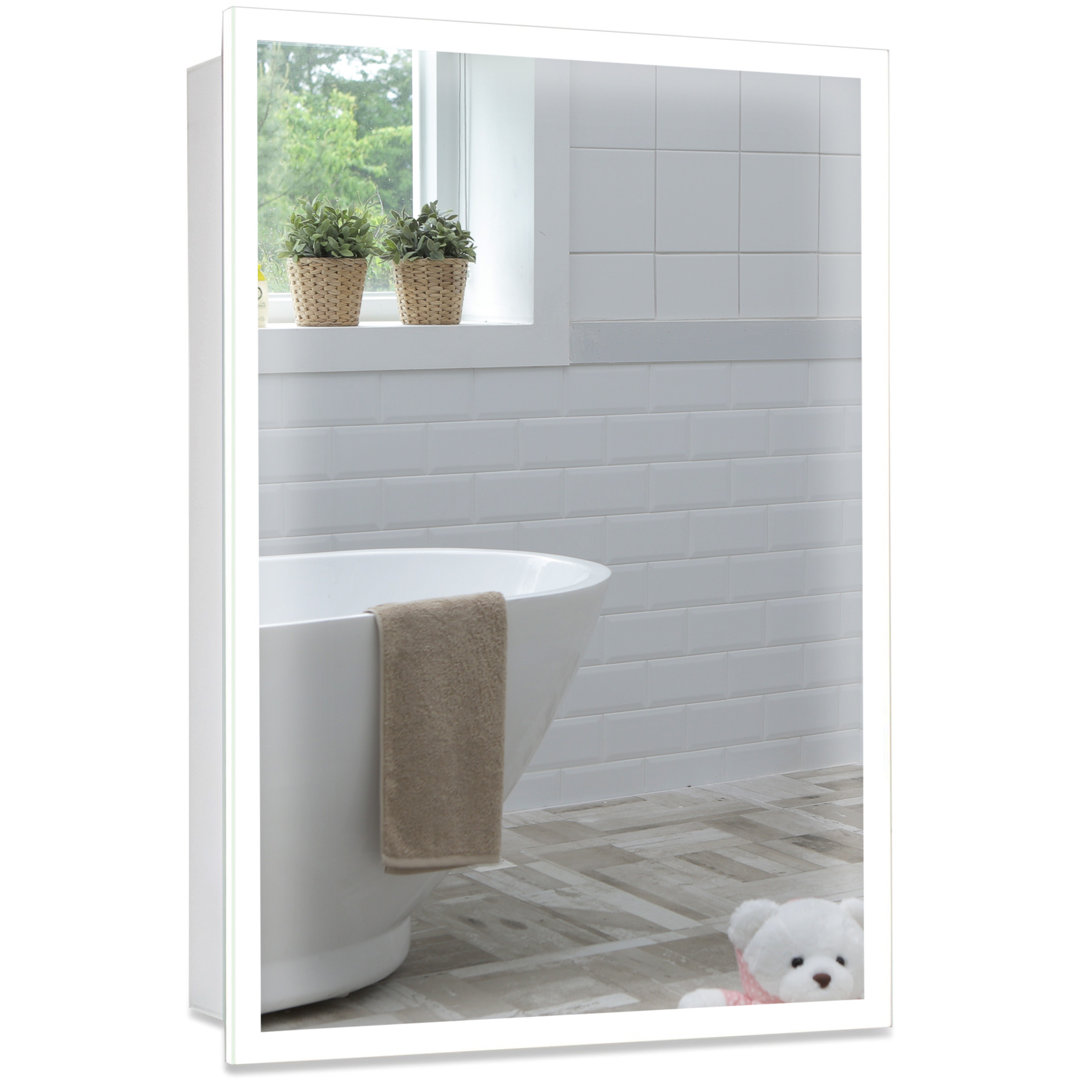 Seiber 500mm W 700mm H Surface Frameless Medicine Cabinet Mirror 2 Adjustable