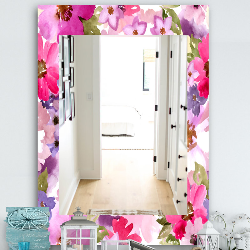 Miroir de salle de bain/meuble-lavabo traditionnel fleur 44, H 24 po x l 32 po