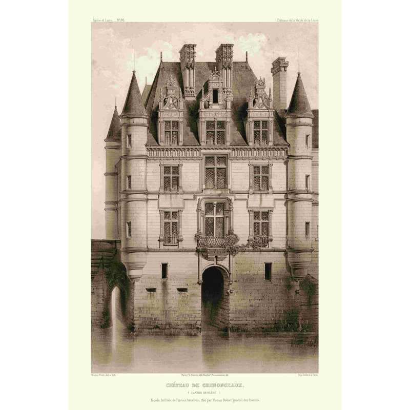 Petite sépia chateaux V, H 36 po x l 24 po