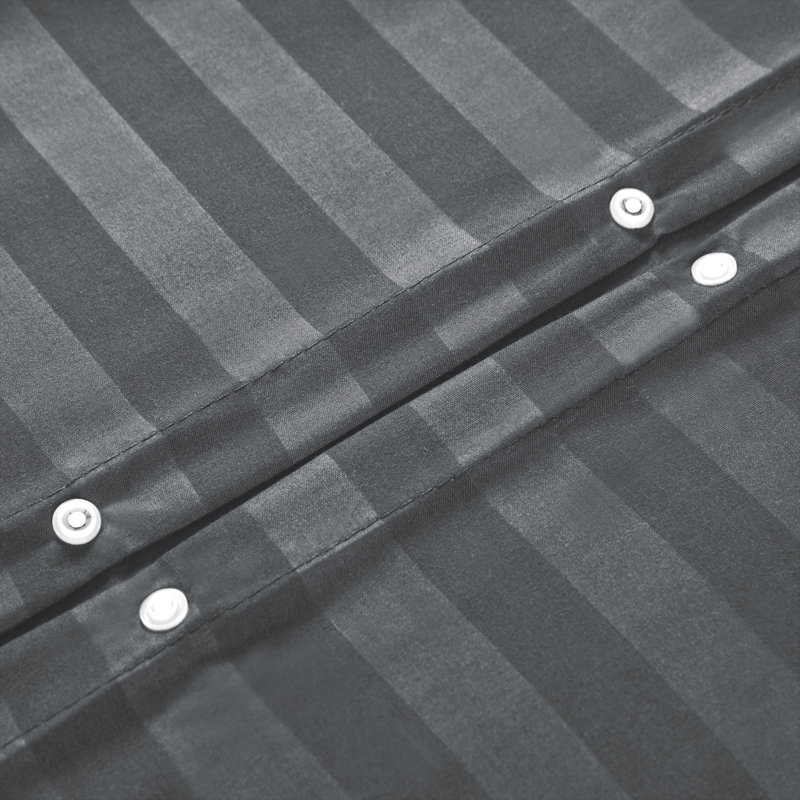 Microfiber Striped Duvet Cover Set with Matching Pillowcases & Fitted Sheet, Single Duvet Cover + 1 Standard Pillowcase