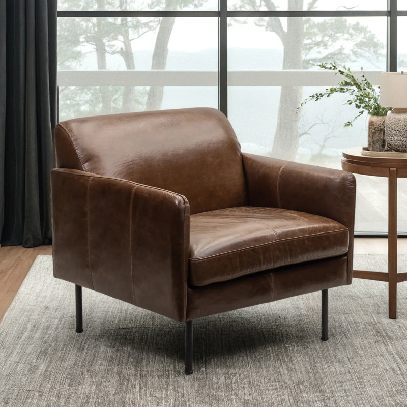 Mylashia Upholstered Armchair, Native Genuine Leather