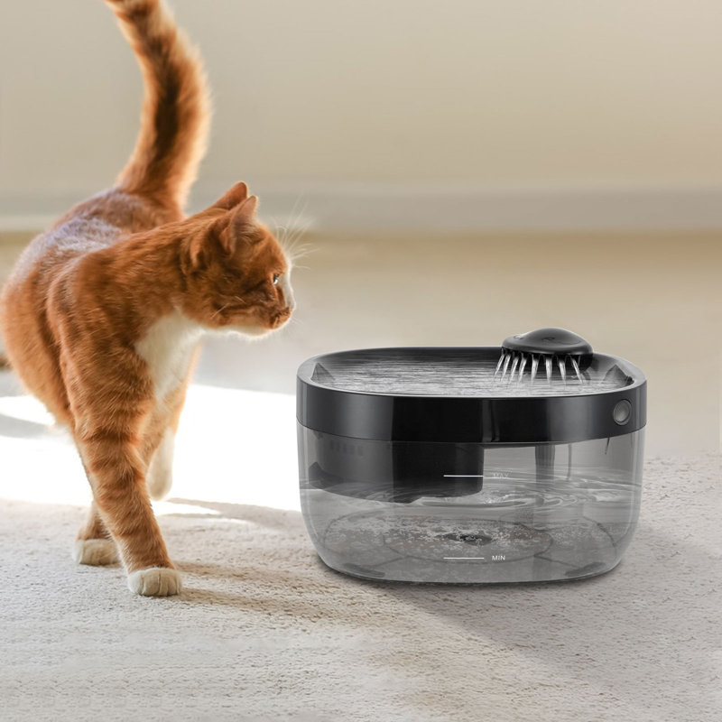 Fontaine à eau pour animaux 7L / 1,85Gal, capacité 400Ml / 0,11Gal, Noir