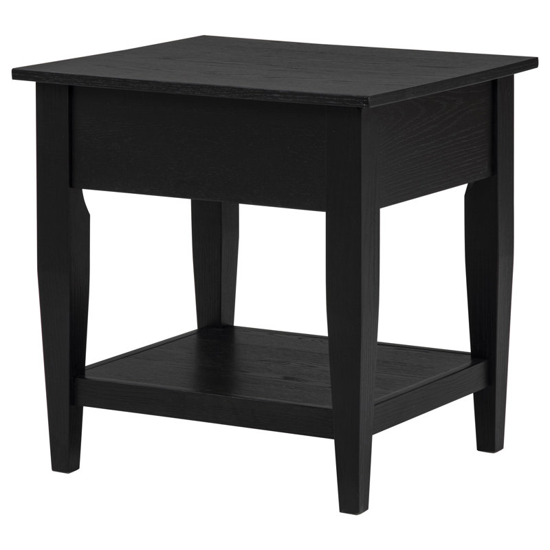 Table de bout d'appoint en bois Welbie, Noir