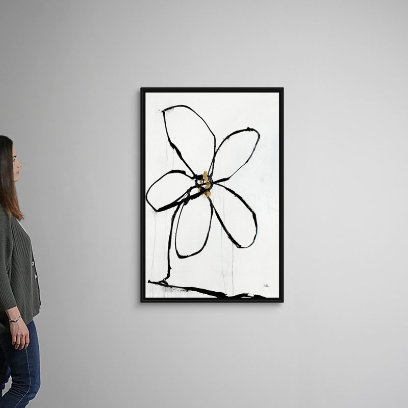 Reproduction d’art sur toile « floral Fancy II » par Joshua Schicker, Cadre flottant noir, H 50 po x l 34 po x P 1,75 po